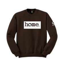 home_254 DARK BROWN SWEATSHIRT (HEAVY FABRIC) WITH A WHITE CLASSIC BARS PRINT