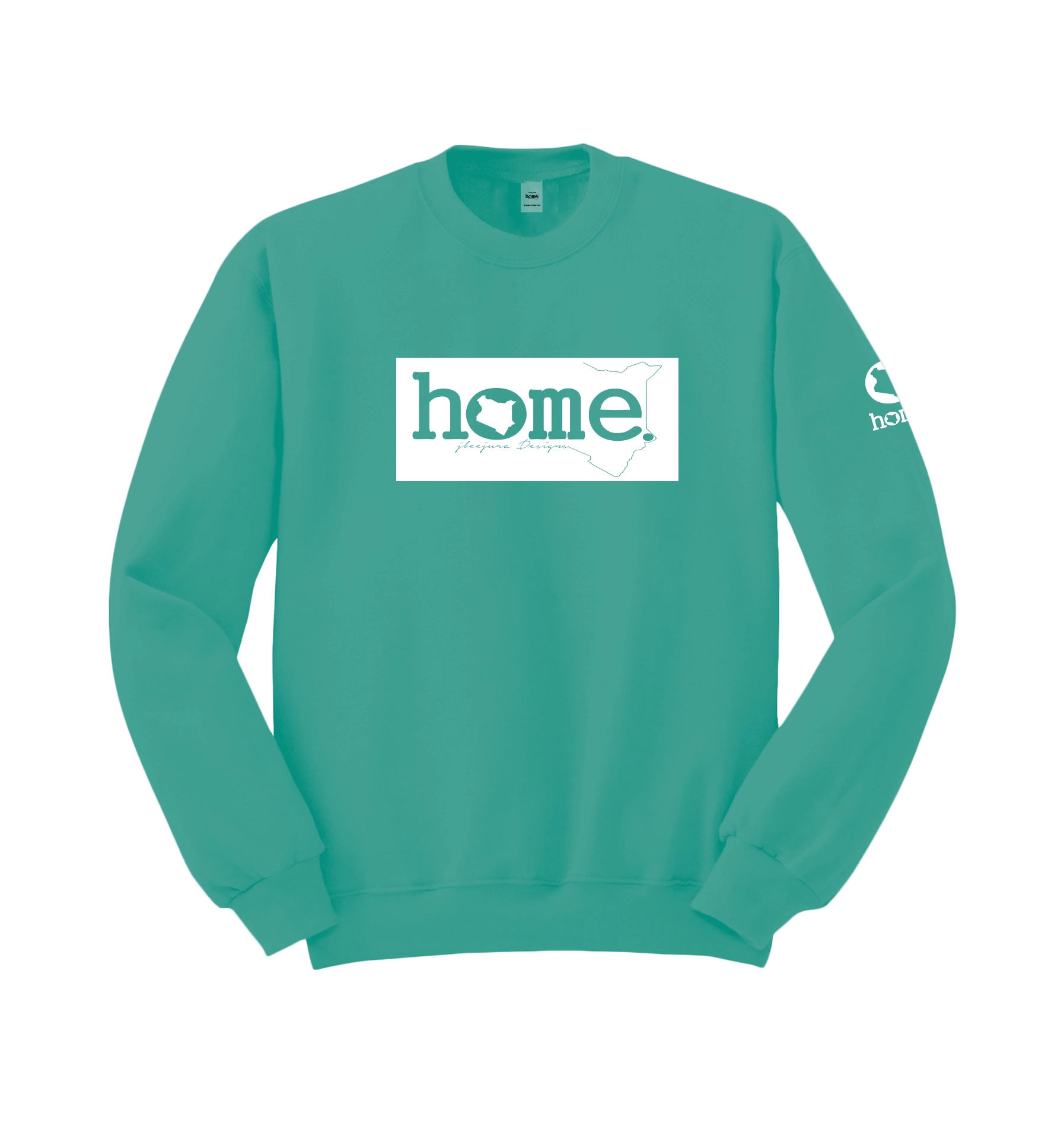 home_254 DEEP TURQUOISE SWEATSHIRT WITH A WHITE CLASSIC PRINT