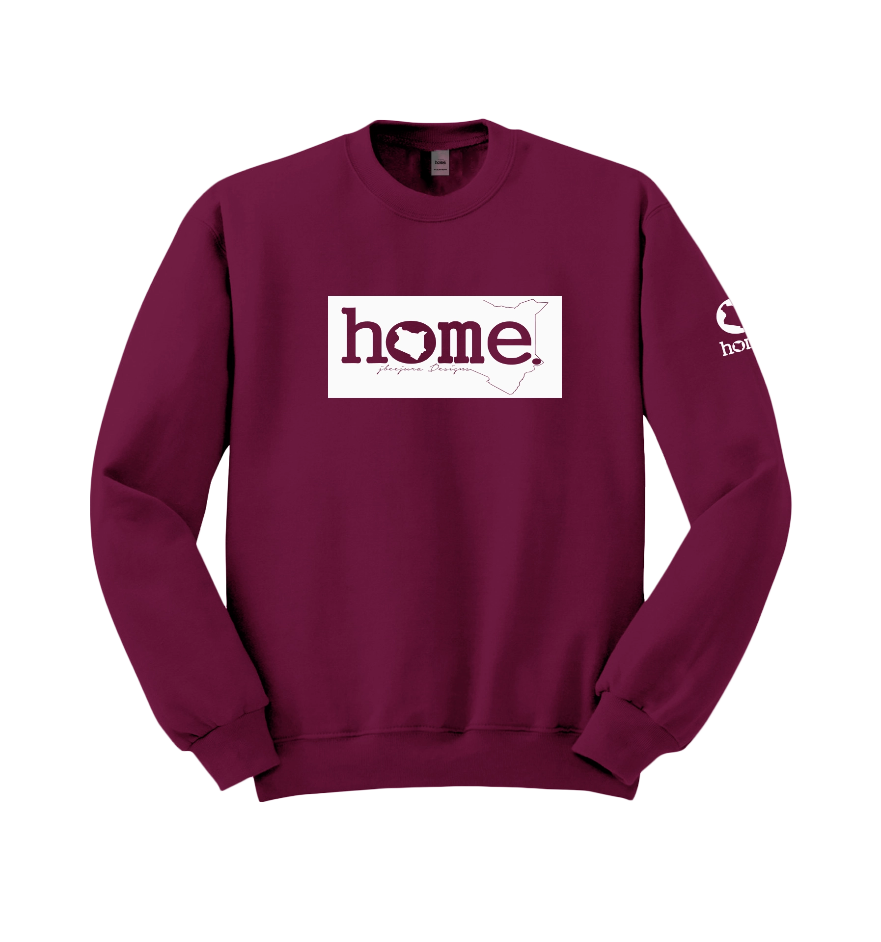 home_254 FUCHSIA SWEATSHIRT (HEAVY FABRIC) WITH A WHITE CLASSIC PRINT