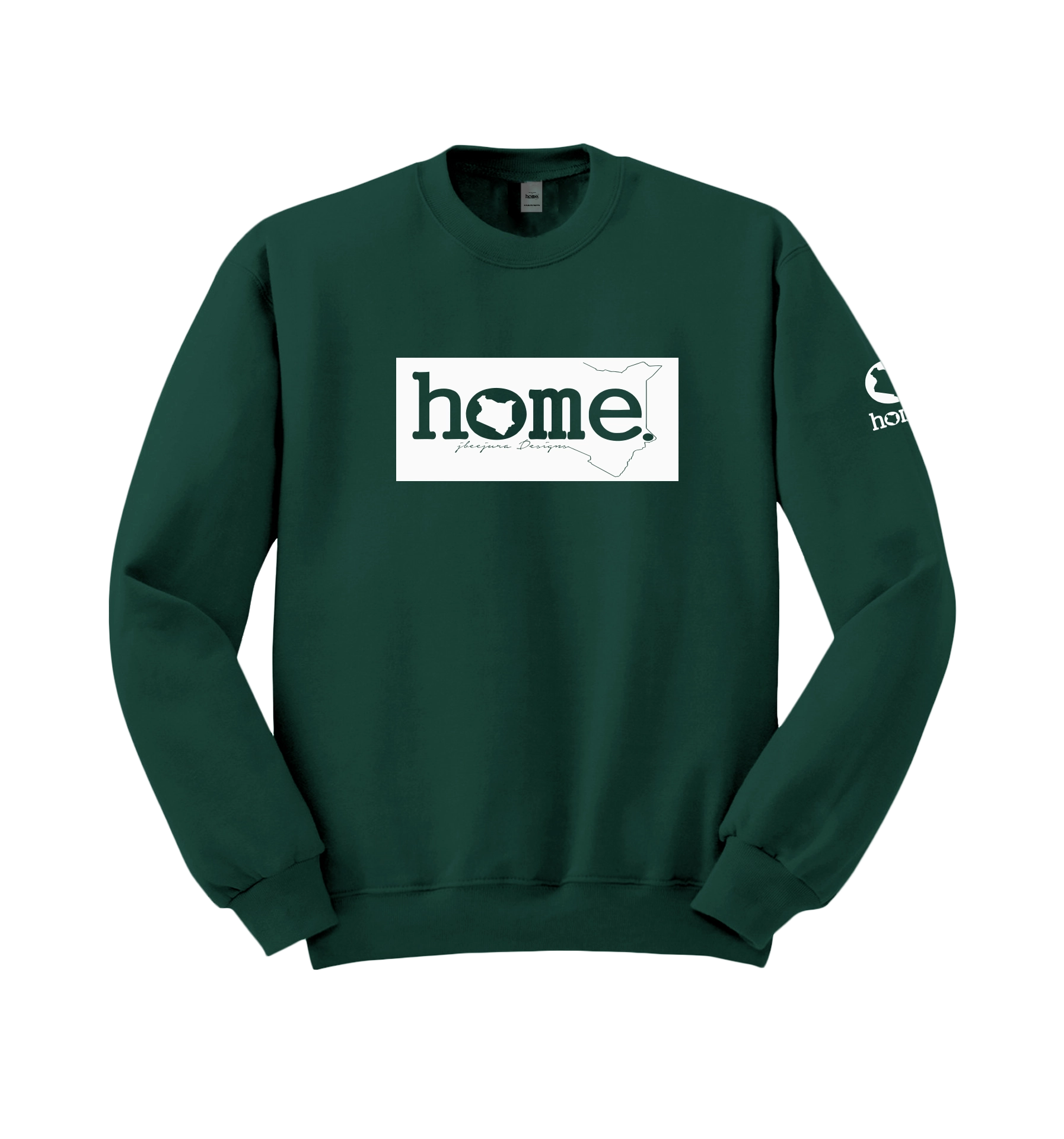 home_254 HUNTER GREEN SWEATSHIRT (NUVETRA™ HEAVY) WITH A WHITE CLASSIC PRINT