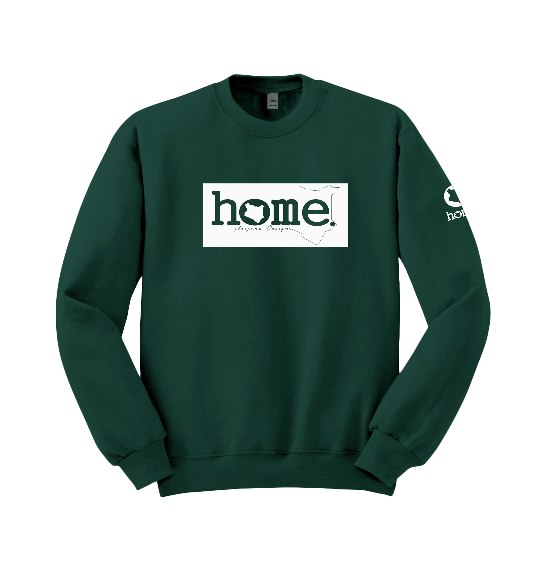 home_254 HUNTER GREEN SWEATSHIRT (MID-HEAVY FABRIC) WITH A WHITE CLASSIC PRINT