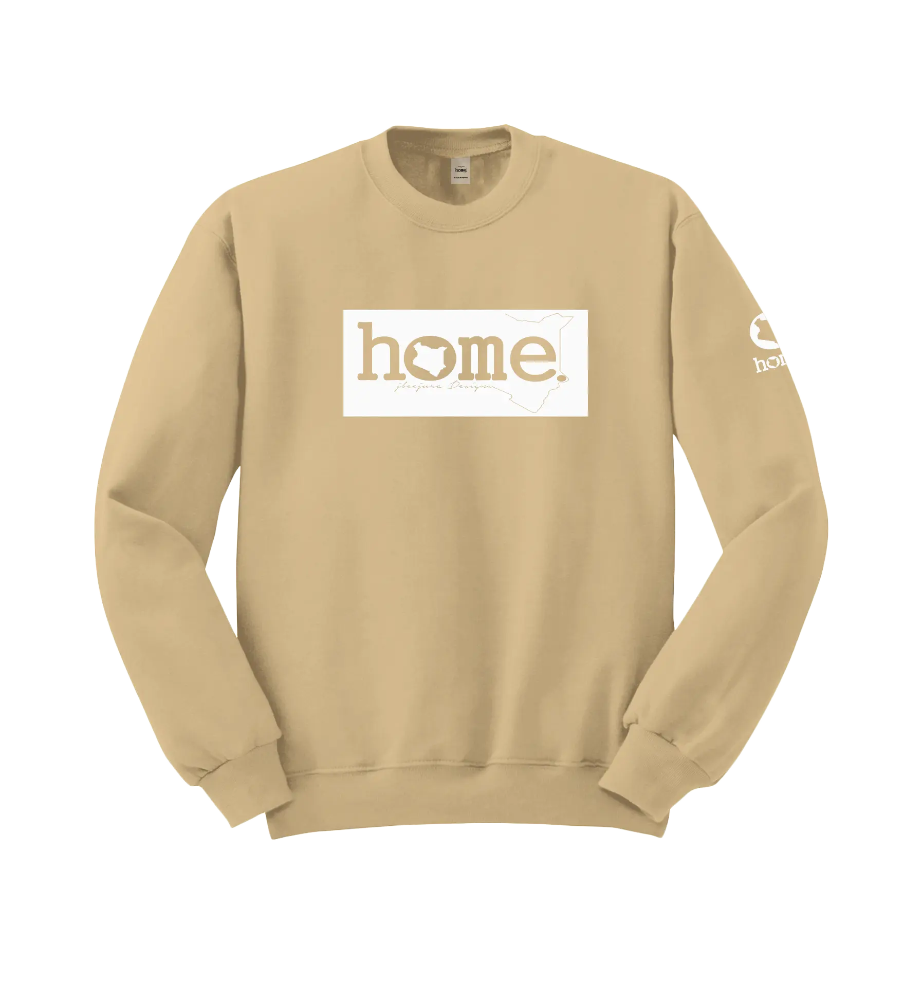 home_254 LIGHT BROWN SWEATSHIRT (MID-HEAVY FABRIC) WITH A WHITE CLASSIC PRINT