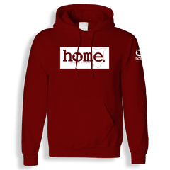 home_254 MAROON RED HOODIE (MID-HEAVY FABRIC) WITH A WHITE CLASSIC PRINT