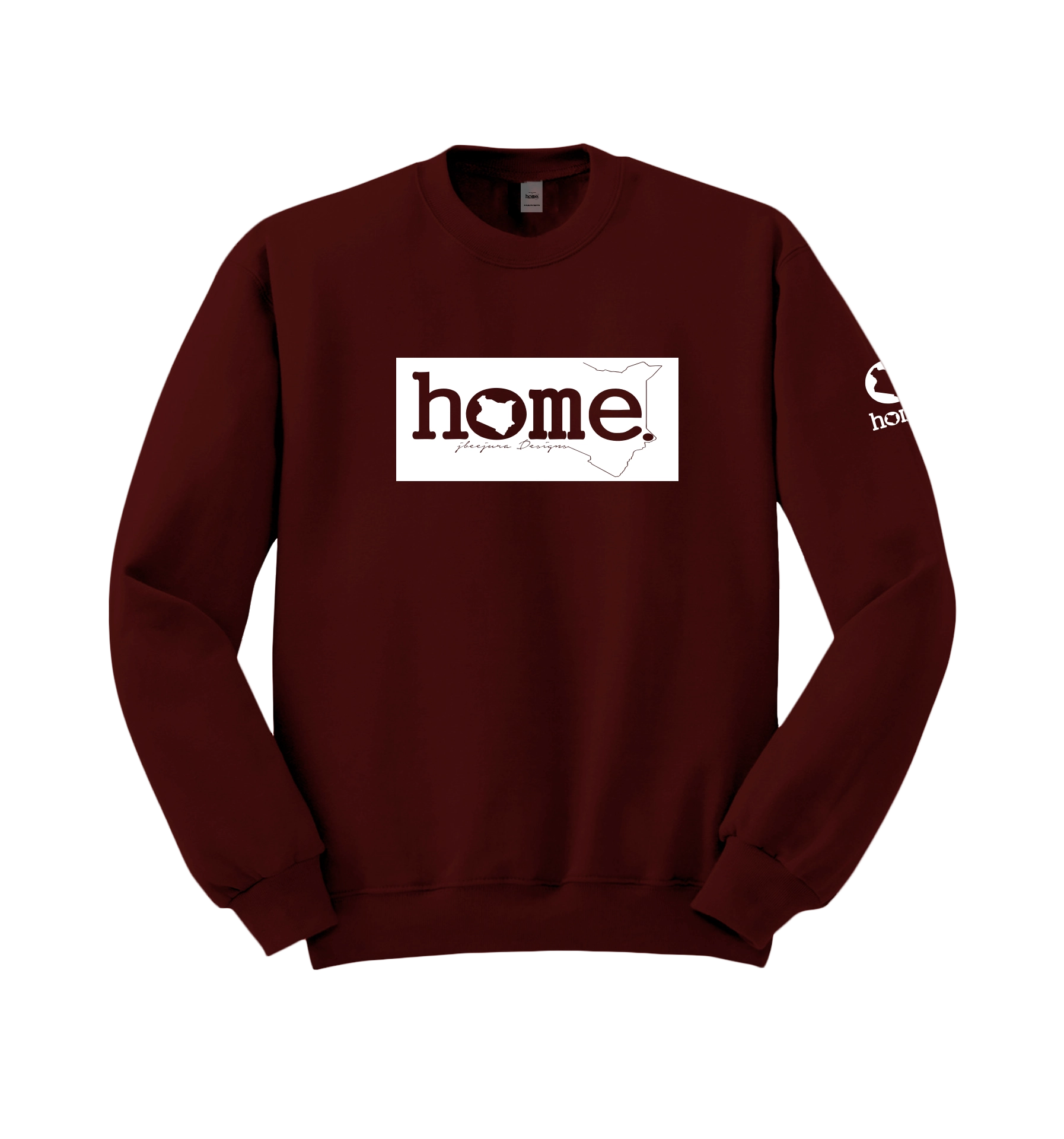 home_254 MAROON SWEATSHIRT (HEAVY FABRIC) WITH A WHITE CLASSIC PRINT