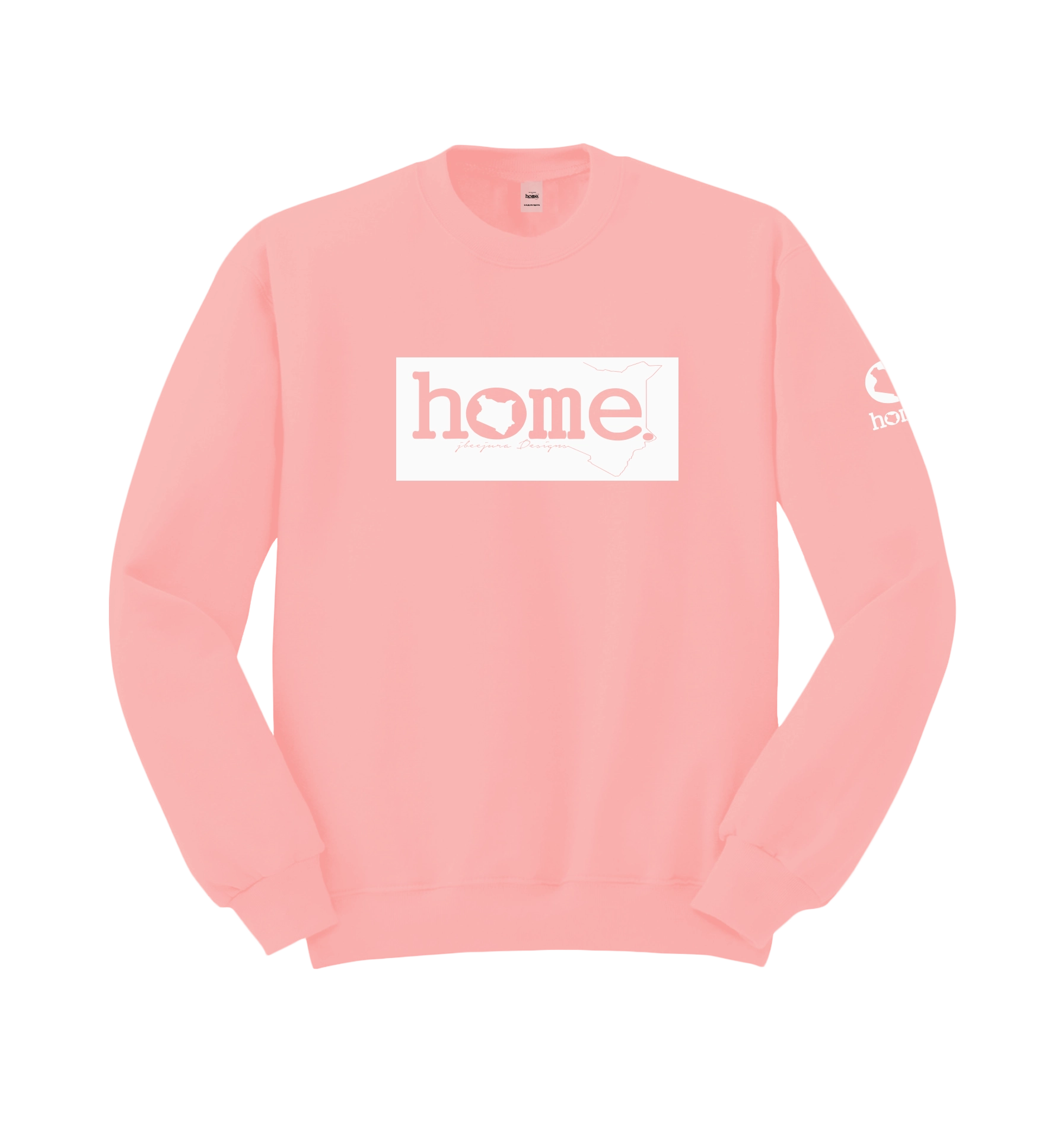 home_254 PEACH SWEATSHIRT (HEAVY FABRIC) WITH A WHITE CLASSIC PRINT