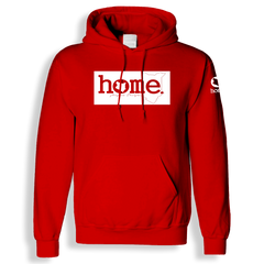 home_254 RED HOODIE (HEAVY FABRIC) WITH A WHITE CLASSIC PRINT