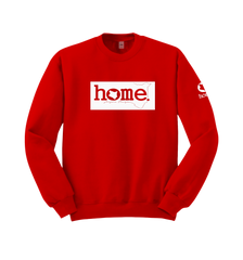 home_254 RED SWEATSHIRT WITH A WHITE CLASSIC PRINT