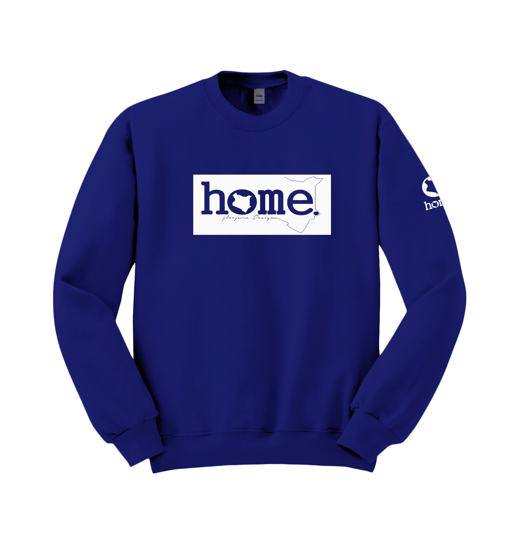 home_254 ROYAL BLUE SWEATSHIRT (HEAVY FABRIC) WITH A WHITE CLASSIC PRINT