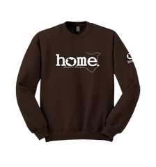 home_254 DARK BROWN SWEATSHIRT (HEAVY FABRIC) WITH A WHITE CLASSIC WORDS PRINT