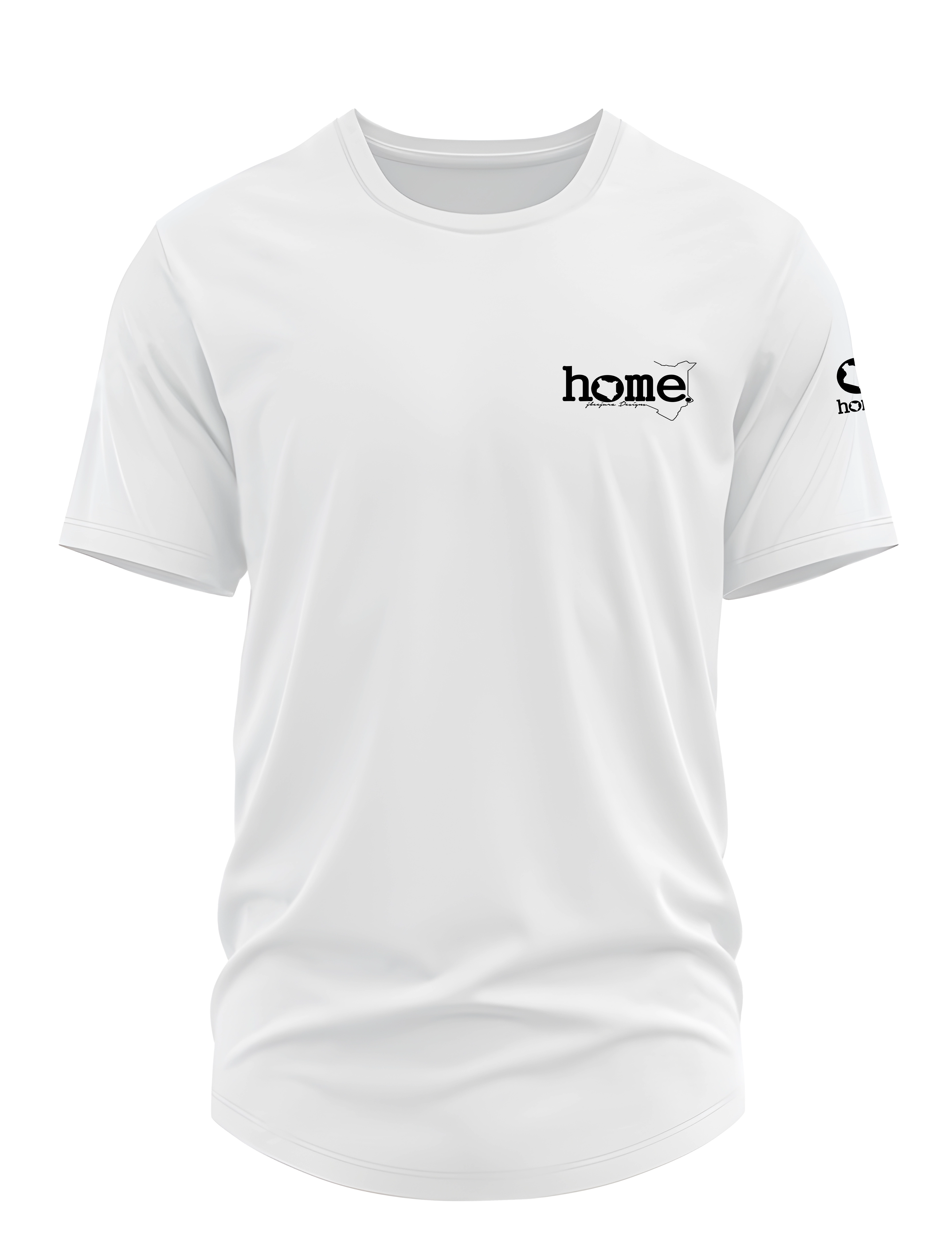 home_254 SHORT-SLEEVED WHITE CURVED HEM T-SHIRT WITH A BLACK TAG PRINT – CLASSIC MAN COLLECTION