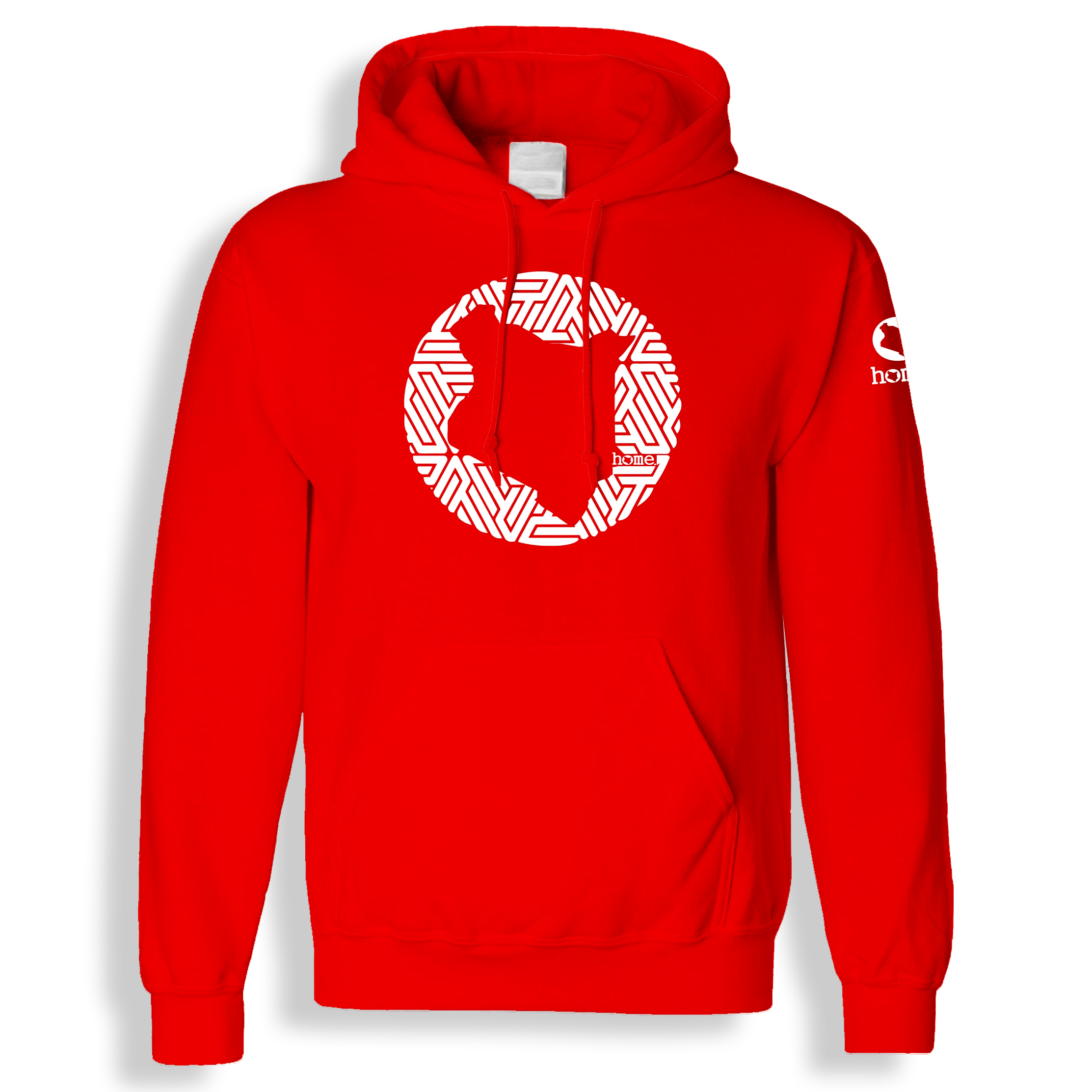 home_254 BLOOD ORANGE HOODIE WITH A WHITE MAP PRINT 