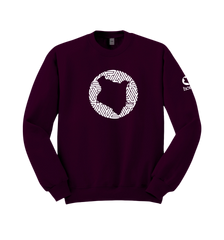 home_254 CLARET SWEATSHIRT WITH A WHITE MAP PRINT