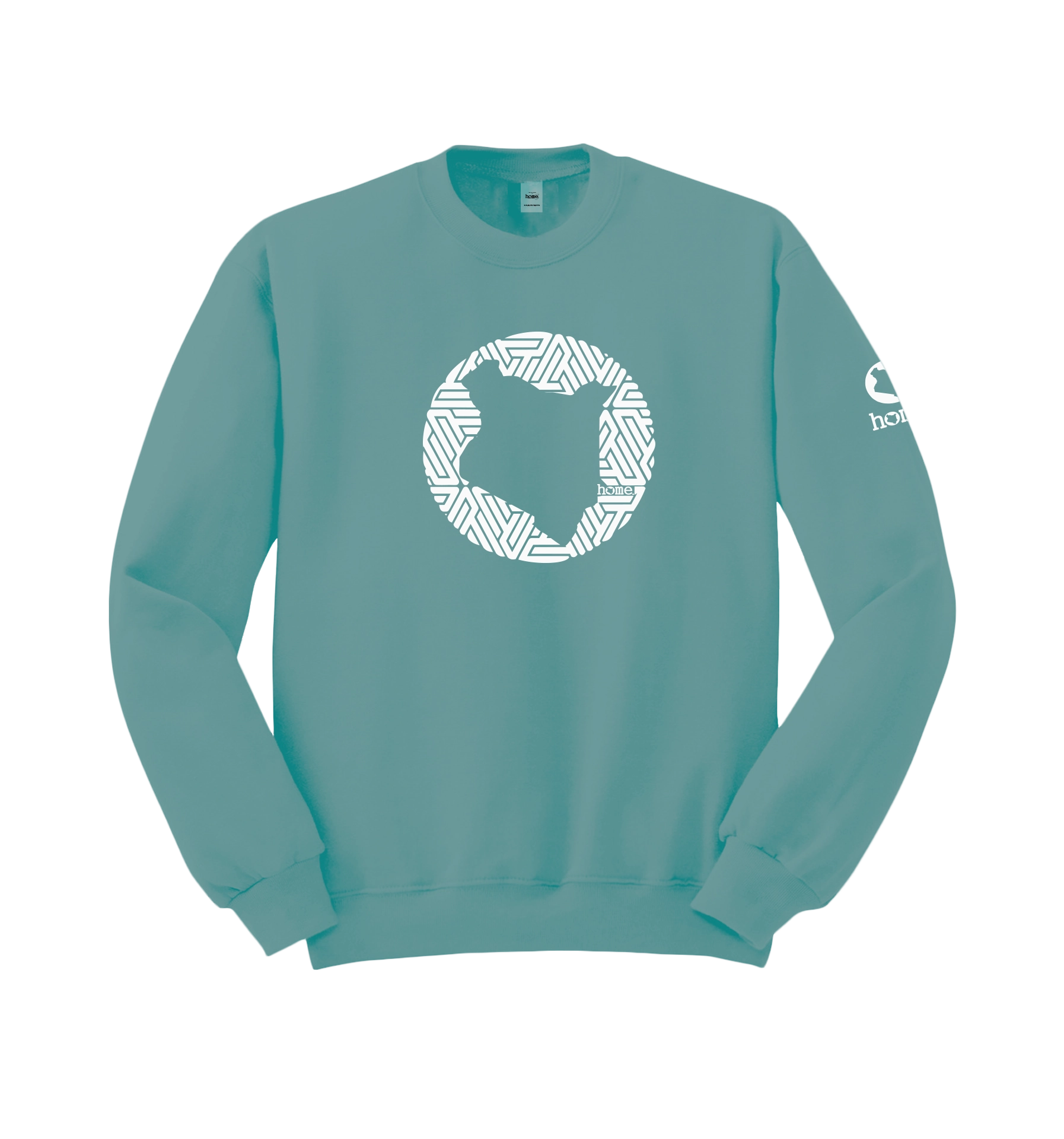 home_254 CYAN SWEATSHIRT WITH A WHITE MAP PRINT