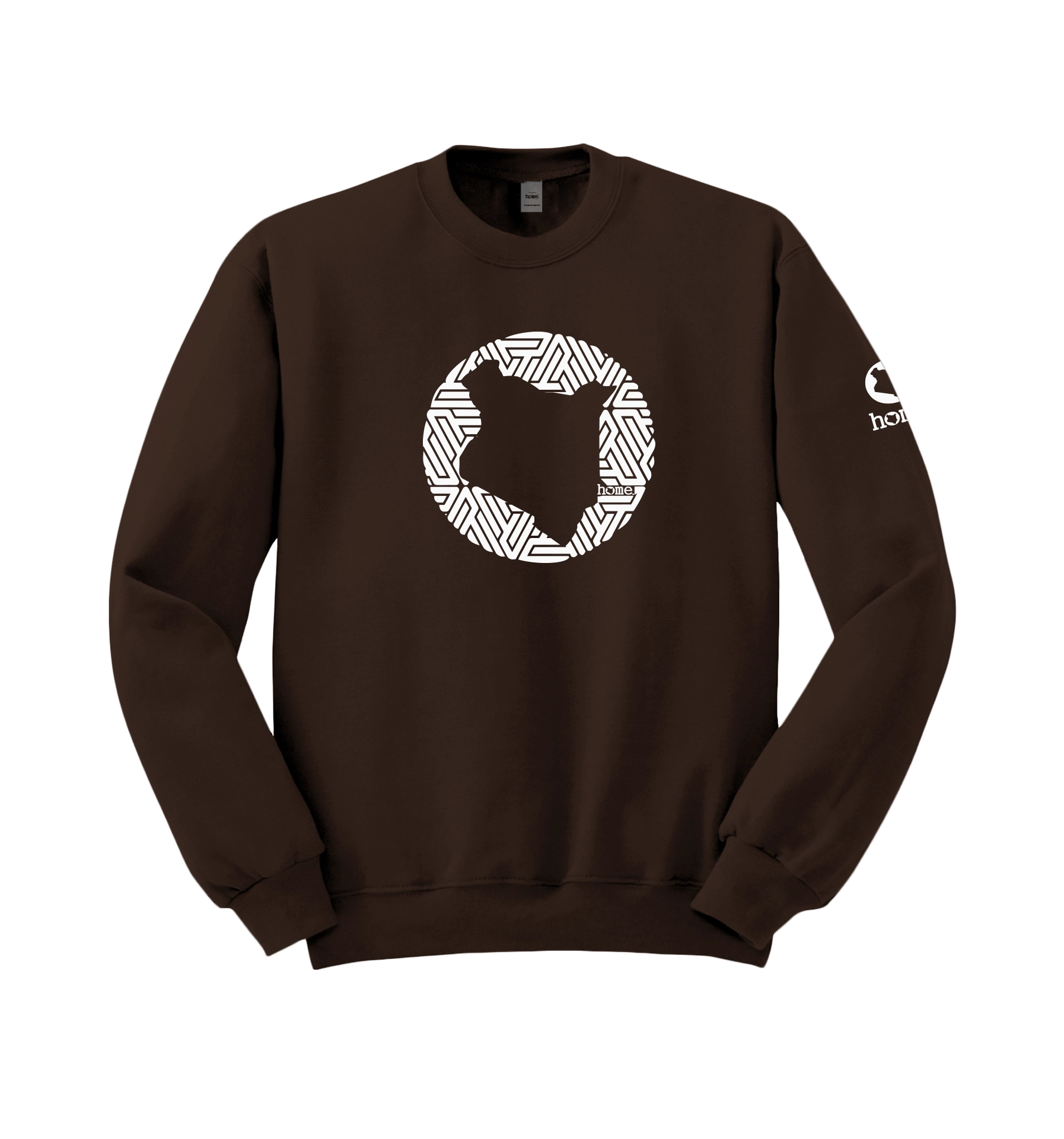 home_254 DARK BROWN SWEATSHIRT (HEAVY FABRIC) WITH A WHITE MAP PRINT