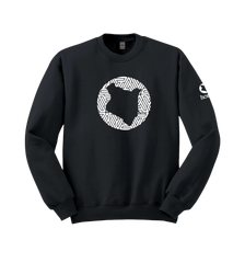 home_254 DARK GREY SWEATSHIRT (HEAVY FABRIC) WITH A WHITE MAP PRINT