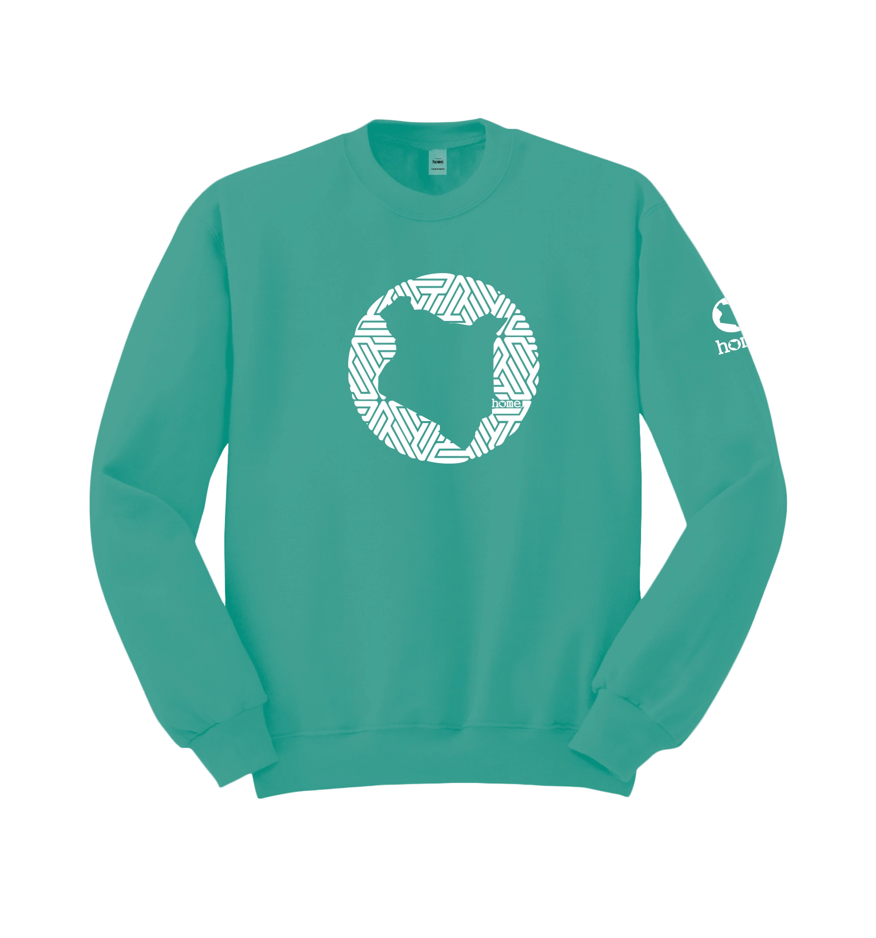 home_254 DEEP TURQUOISE SWEATSHIRT WITH A WHITE MAP PRINT