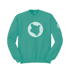 home_254 DEEP TURQUOISE SWEATSHIRT WITH A WHITE MAP PRINT