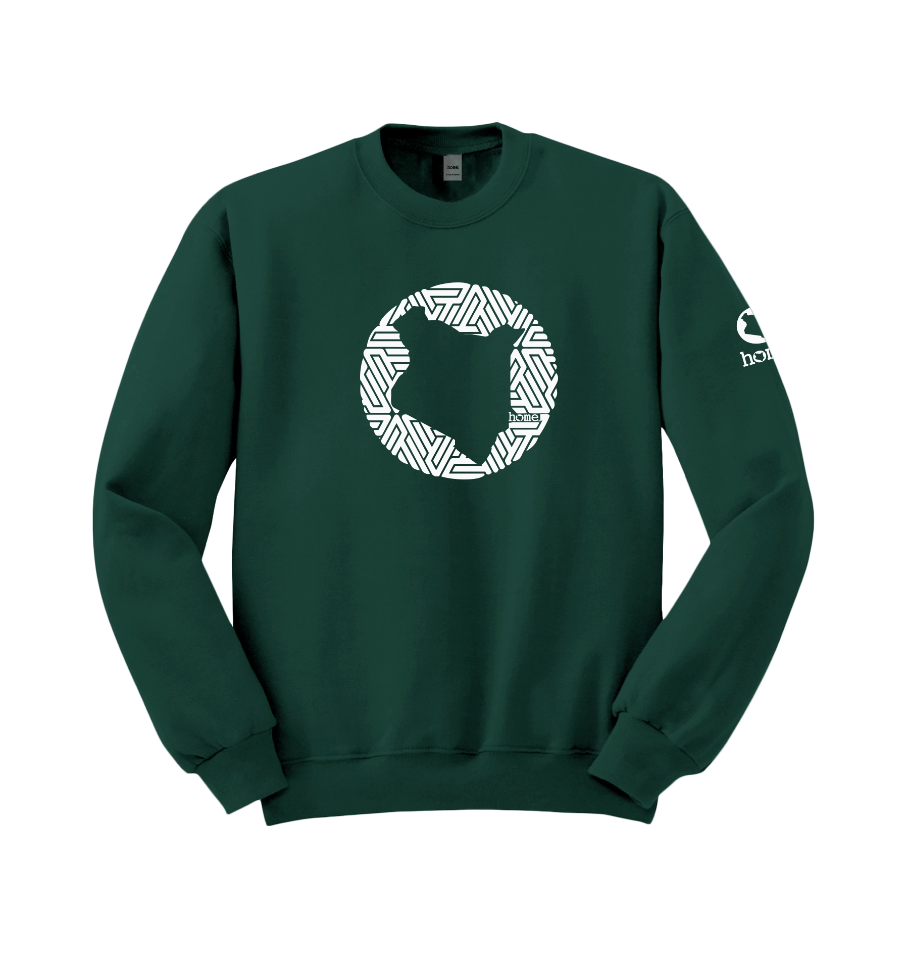 home_254 HUNTER GREEN SWEATSHIRT (NUVETRA™ HEAVY) WITH A WHITE MAP PRINT