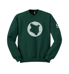 home_254 HUNTER GREEN SWEATSHIRT (MID-HEAVY FABRIC) WITH A WHITE MAP PRINT