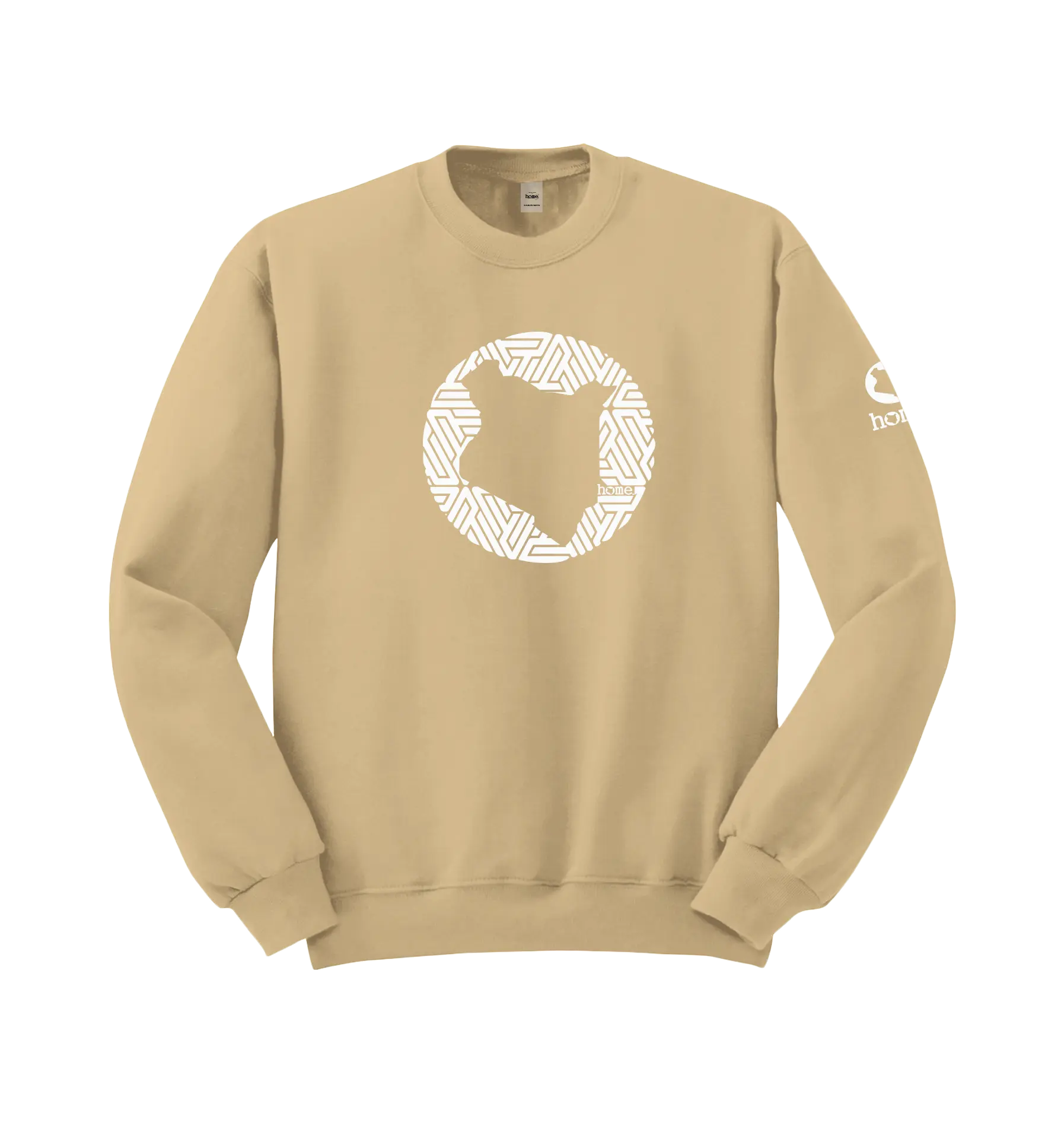 home_254 LIGHT BROWN SWEATSHIRT (MID-HEAVY FABRIC) WITH A WHITE MAP PRINT