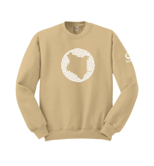 home_254 LIGHT BROWN SWEATSHIRT WITH A WHITE MAP PRINT