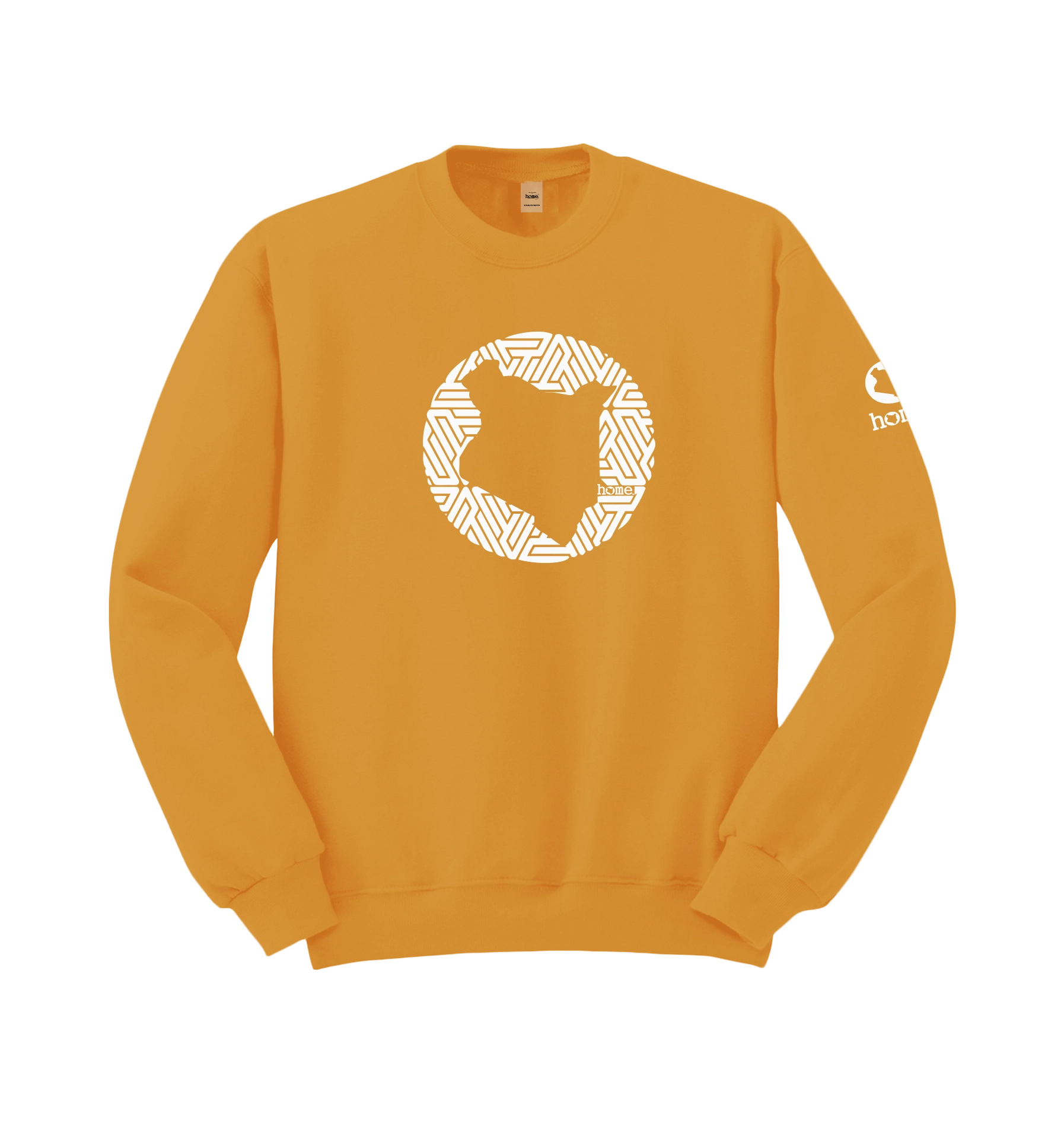 home_254 MUSTARD YELLOW SWEATSHIRT WITH A WHITE MAP PRINT