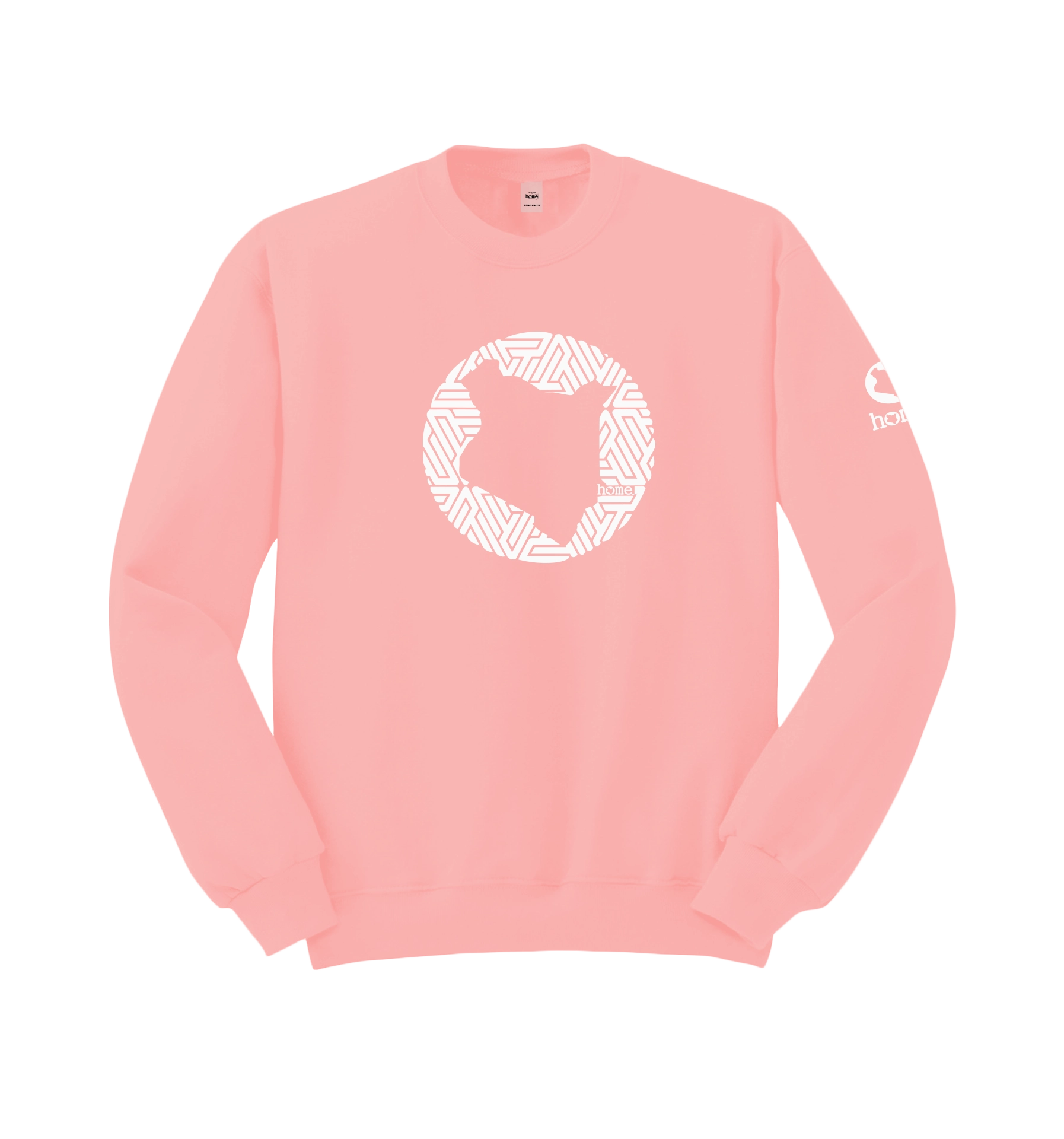 home_254 PEACH SWEATSHIRT (HEAVY FABRIC) WITH A WHITE MAP PRINT