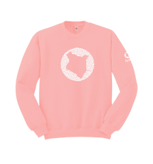 home_254 PEACH SWEATSHIRT (HEAVY FABRIC) WITH A WHITE MAP PRINT