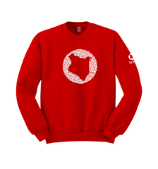 home_254 RED SWEATSHIRT WITH A WHITE MAP PRINT