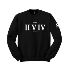 home_254 BLACK SWEATSHIRT (HEAVY FABRIC) WITH A WHITE ROMAN NUMERALS PRINT