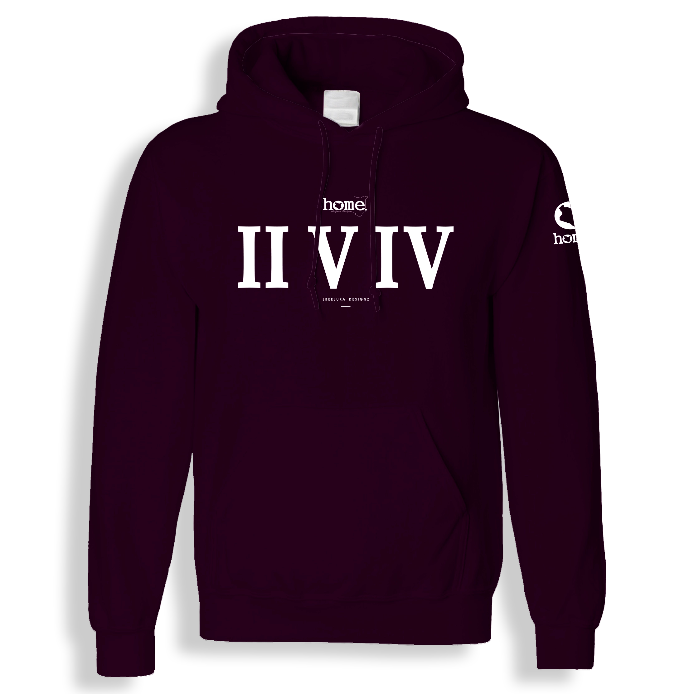 home_254 CLARET HOODIE (HEAVY FABRIC) WITH A WHITE ROMAN PRINT