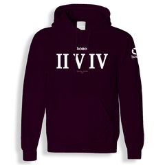 home_254 CLARET HOODIE (HEAVY FABRIC) WITH A WHITE ROMAN PRINT