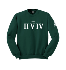 home_254 HUNTER GREEN SWEATSHIRT (MID-HEAVY FABRIC) WITH A WHITE ROMAN PRINT