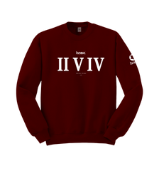 home_254 MAROON RED SWEATSHIRT WITH A WHITE ROMAN PRINT