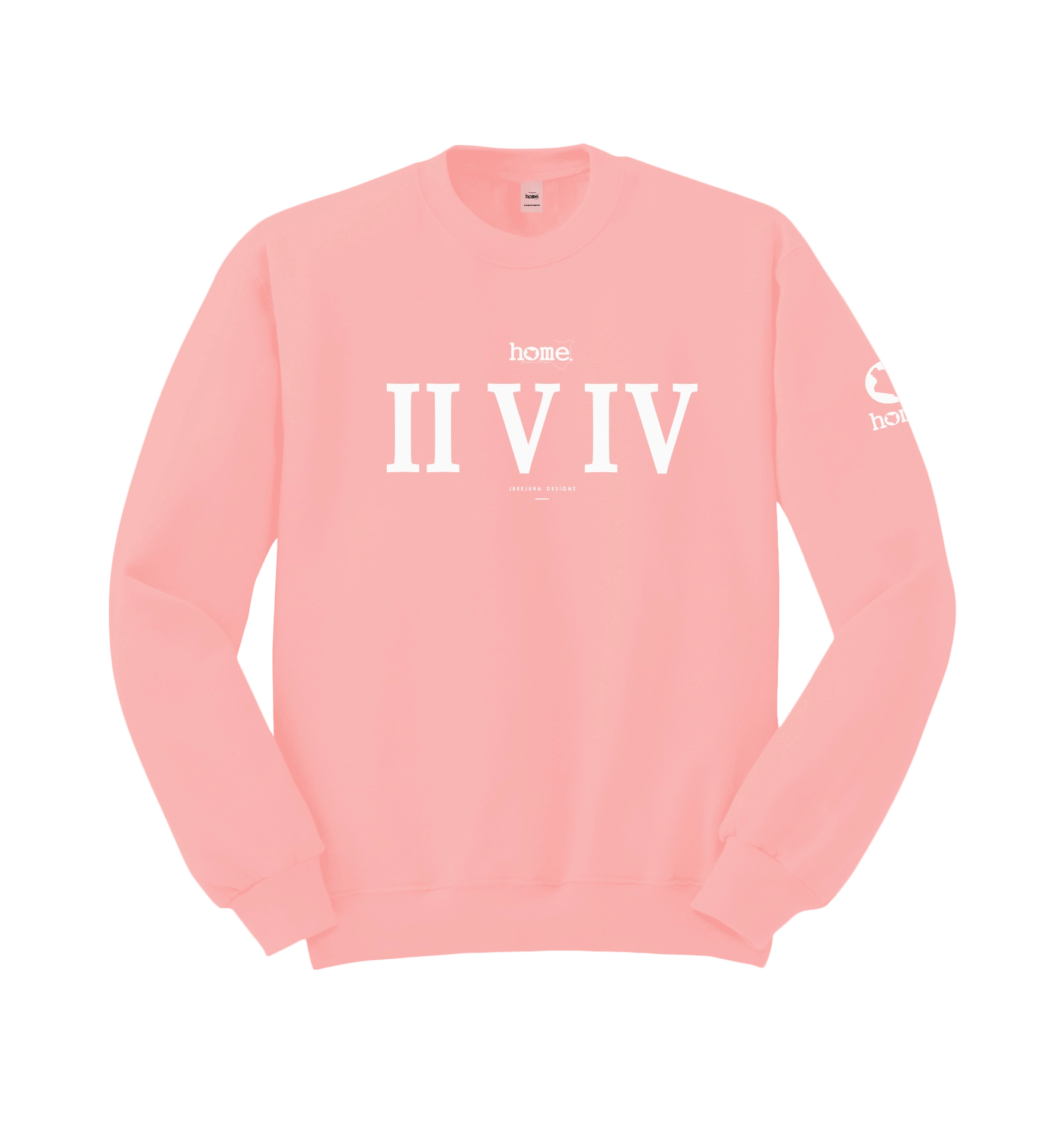 home_254 PEACH SWEATSHIRT (HEAVY FABRIC) WITH A WHITE ROMAN NUMERALS PRINT