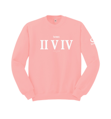 home_254 PEACH SWEATSHIRT (HEAVY FABRIC) WITH A WHITE ROMAN NUMERALS PRINT