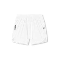 ACTIVE_254 - WHITE AIR-LITE SHORTS (LINERLESS) WITH BLACK PRINTS