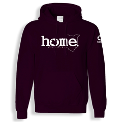 home_254 CLARET HOODIE (HEAVY FABRIC) WITH A WHITE WORDS PRINT