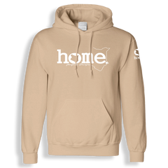 home_254 LIGHT BROWN HOODIE (HEAVY FABRIC) WITH A WHITE WORDS PRINT