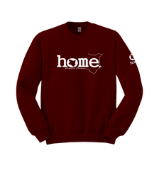 home_254 MAROON RED SWEATSHIRT WITH A WHITE WORDS PRINT