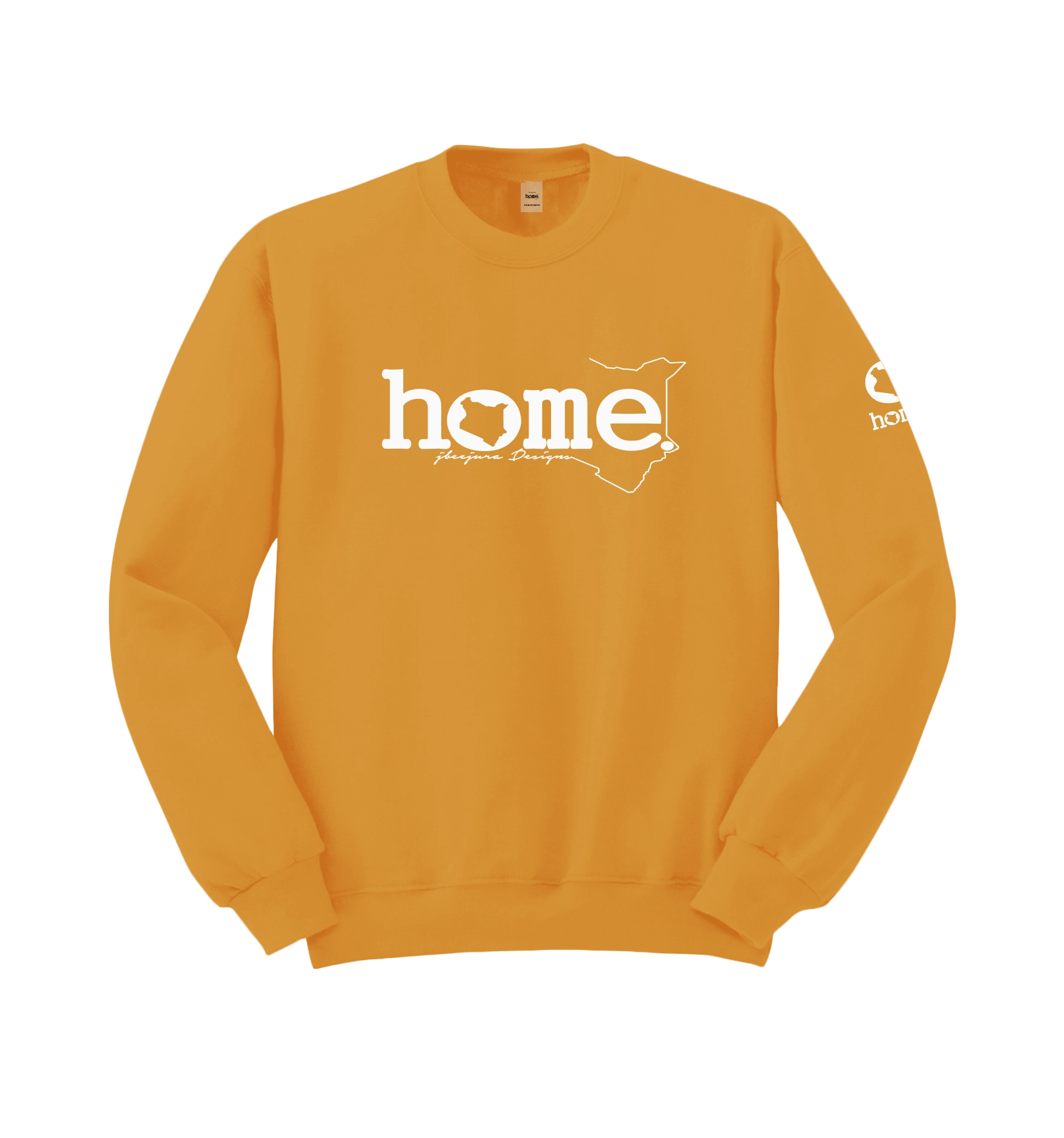 home_254 MUSTARD YELLOW SWEATSHIRT WITH A WHITE WORDS PRINT