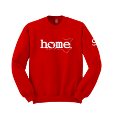 home_254 RED SWEATSHIRT WITH A WHITE WORDS PRINT