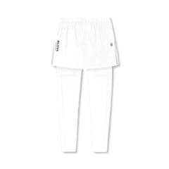 ACTIVE_254 - WHITE AIR-LITE LINER SHORTS (WHITE LEGGINGS) WITH BLACK PRINTS