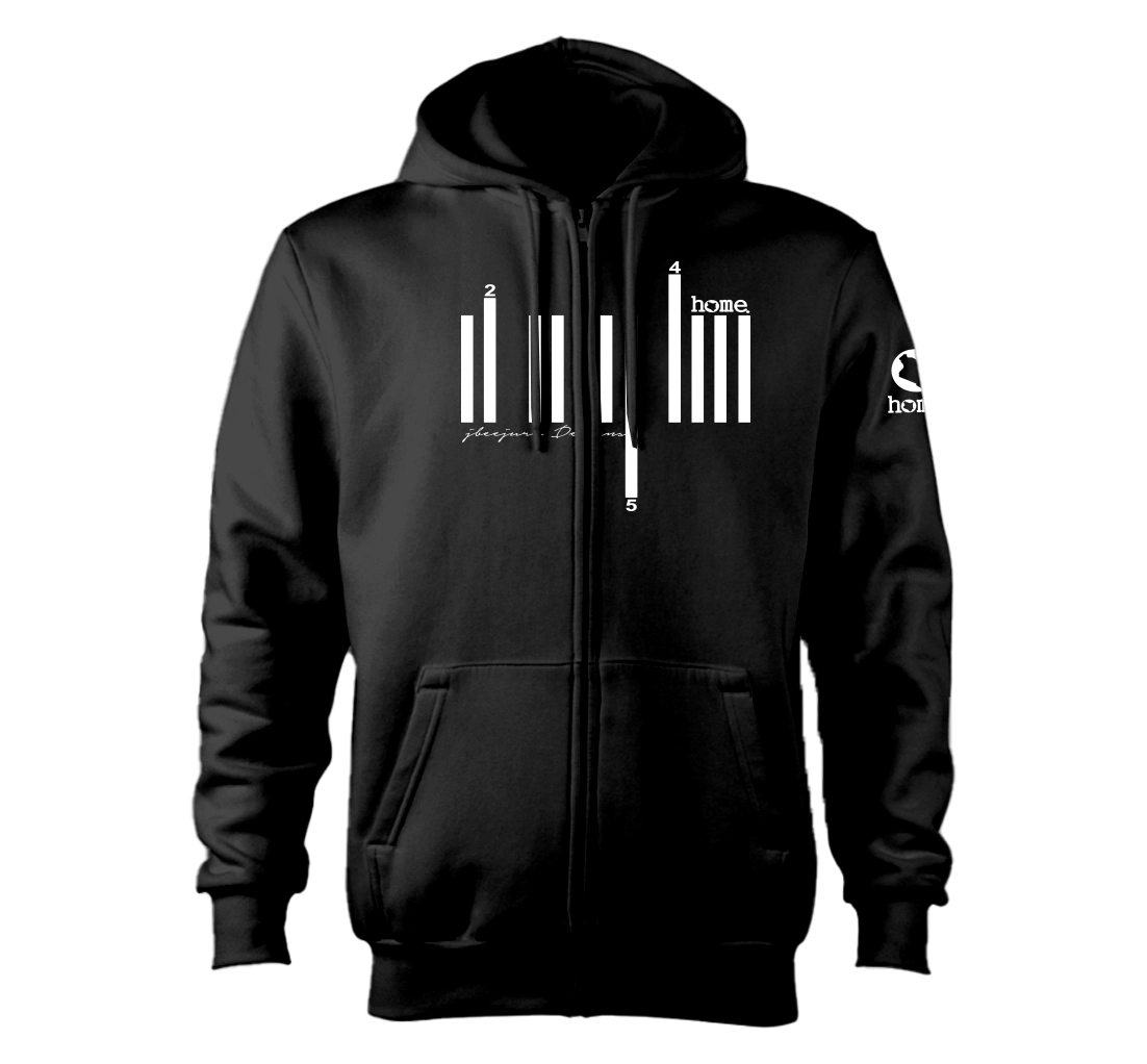 home_254 NUVETRA™ ZIP UP HOODIE WITH A WHITE BARS PRINT