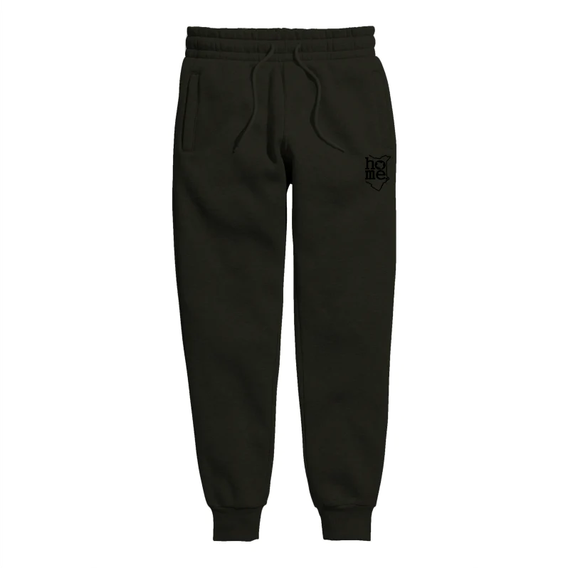 JBeeJura Designz | home_254 black-heavy fabric sweatpants with black classic print