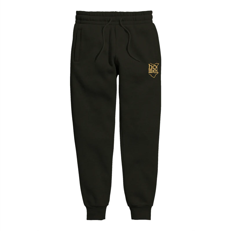 JBeeJura Designz | home_254 black-heavy fabric sweatpants with black print