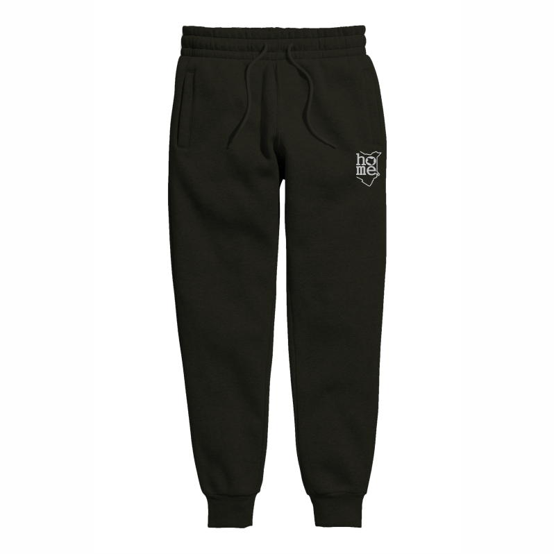 home_254 KIDS SWEATPANTS PICTURE FOR BLACK HEAVY FABRIC SILVER CLASSIC PRINT
