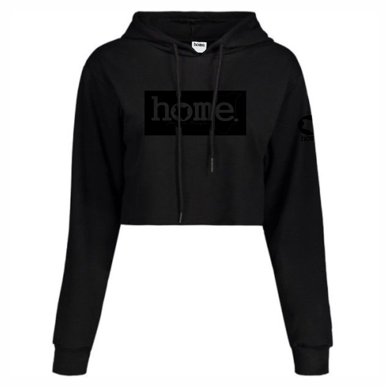 JBEEJURA DESINGZ | home_254 Black Cropped Hoodie (mid heavy fabric) with a black classic logo