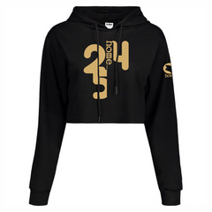 JBEEJURA DESINGZ | home_254 Black Cropped Hoodie (mid heavy fabric) with Gold the 254 logo