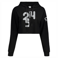 JBEEJURA DESINGZ | home_254 Black Cropped Hoodie (mid heavy fabric) with a silver the 254 logo